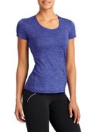 Athleta Womens Shadow Stripe Chi Tee Size 1x Plus - Sapphire Blue