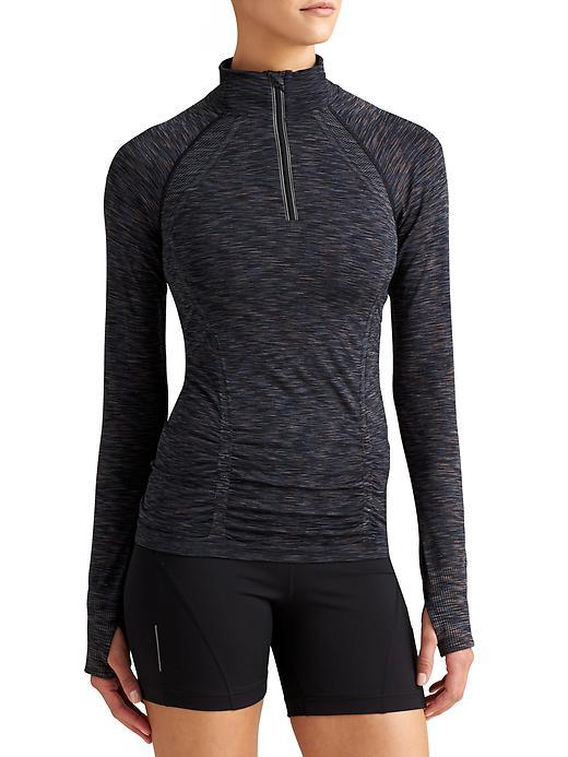Athleta Womens Fastest Track Half Zip Space Dye Size L - Dark Grey Space Dye