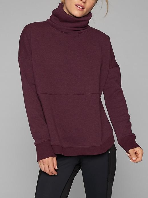 Athleta Womens Cozy Karma Sweater Cassis Heather Size Xl