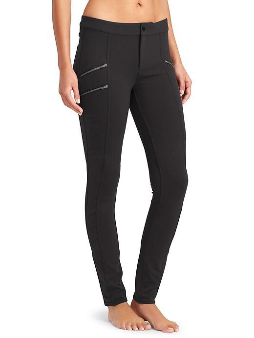 Athleta Womens Ponte Twill Moto Pant Size 0 - Black