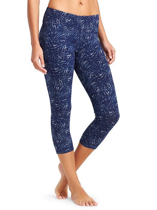 Athleta Womens Zebra Chaturanga Capri Size L - Dress Blue