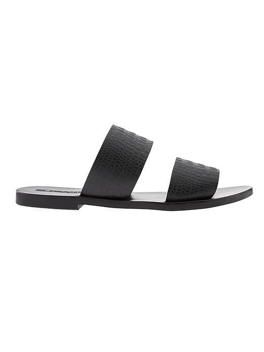 Athleta Womens Lucy Slide By Sol Sana Black Croco Size 37