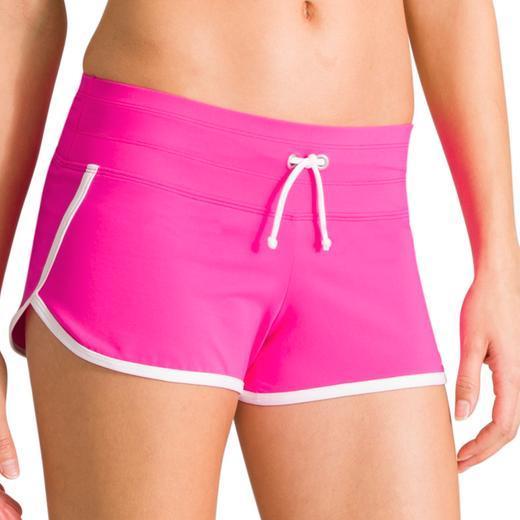 Athleta Kata Swim Short - Brilliant Magenta/ White