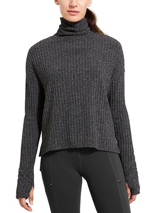 Athleta Womens Tiburon Turtleneck Size M - Charcoal Heather