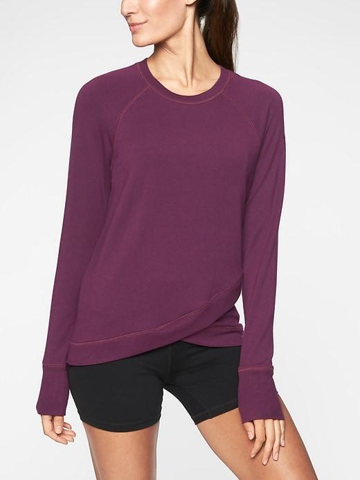 Athleta Womens Criss Cross Sweatshirt Wild Bloom Size L
