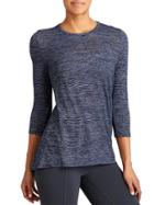 Athleta Womens Soft Stripe Asana Top Size 1x Plus - Navy