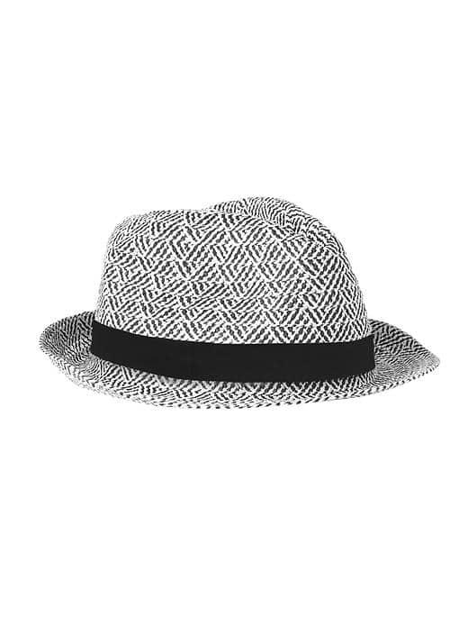 Athleta Womens Short Brim Straw Fedora Size One Size - Herringbone