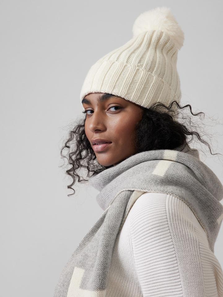 Ribbed Pom Beanie