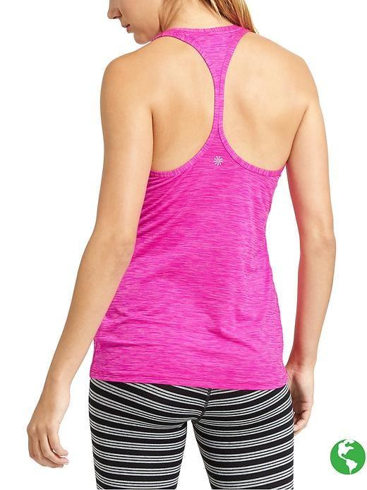 Athleta Womens High Neck Shadow Stripe Chi Tank Size S - Fuschia Leaders