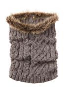 Athleta Womens Faux Fur Knit Scarf By Vincent Pradier Brown Size One Size