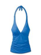 Athleta Womens Shirrendipity Halter Tankini Top Blue Bling Size Xs