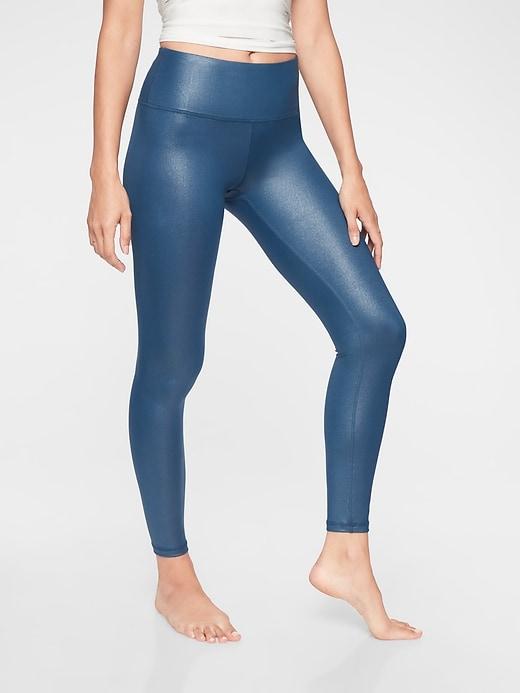 Athleta Womens Elation Shimmer Tight Peacock Size L