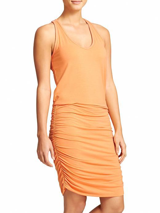 Athleta Womens Tee Racerback Dress Size L Tall - Tiger Lily Orange