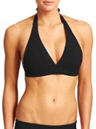 Athleta Womens Shirrendipity Halter Bikini Top Size Xxs - Black