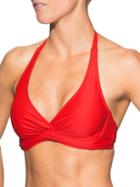 Athleta Womens Tara Halter Bikini Size 38b/c - Saffron Red