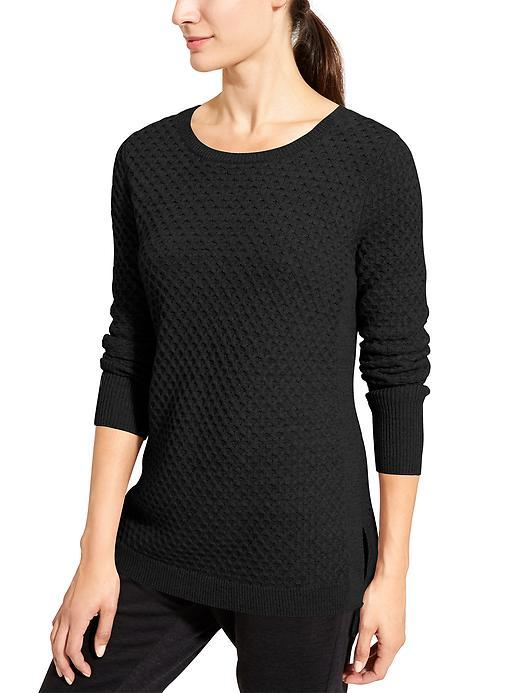 Athleta Womens Honeycomb Sweater Tunic Size M - Black Marl