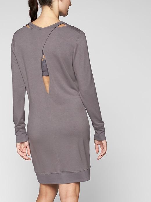 Athleta Womens Nirvana Go-to Dress Silver Bells Size L