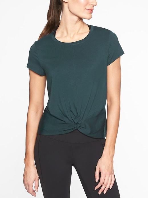 Athleta Womens Essence Twist Tee Abyss Size M