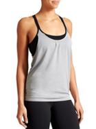 Athleta Womens Mesh Energize Tank Size L - Grey Heather/black