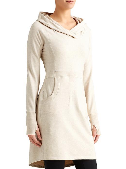 Athleta Womens Cooldown Sweatshirt Dress Size L Tall - Oatmeal Heather