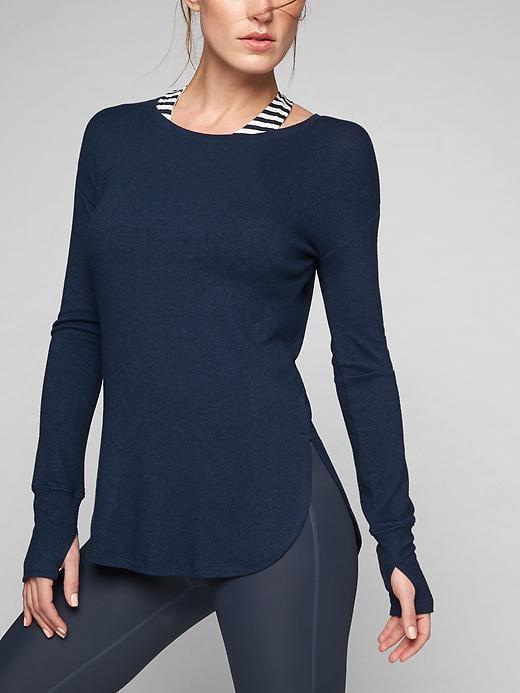 Athleta Womens Luxe Pose Top Size L Petite - Rain Check