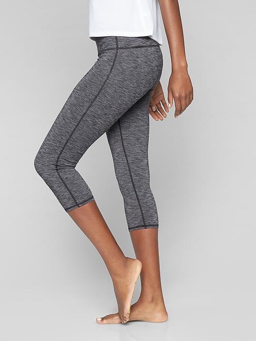 Athleta Womens Chaturanga Capri Black Heather Size L