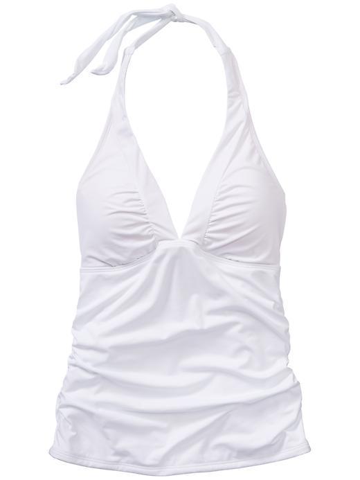 Athleta Womens Shirrendipity Halter Tankini Size L Tall - Bright White