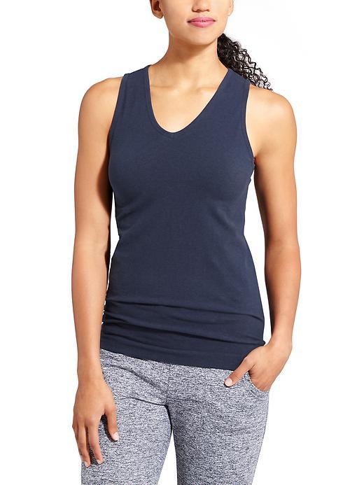 Athleta Womens Pure V Neck Tank Size L - Navy Heather