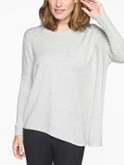 Athleta Womens Cloudlight Relaxed Asym Top Light Grey Heather Size L