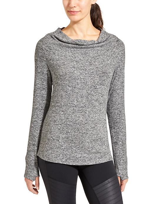Athleta Womens Grateful Cowl Top Size L - Grey Heather