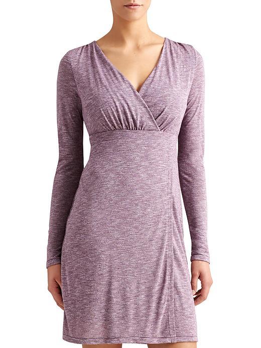 Athleta Womens Heathered Wrap It Up Dress Size L Tall - Chianti Heather