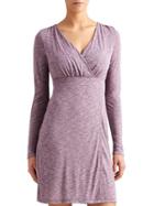 Athleta Womens Heathered Wrap It Up Dress Size L Tall - Chianti Heather