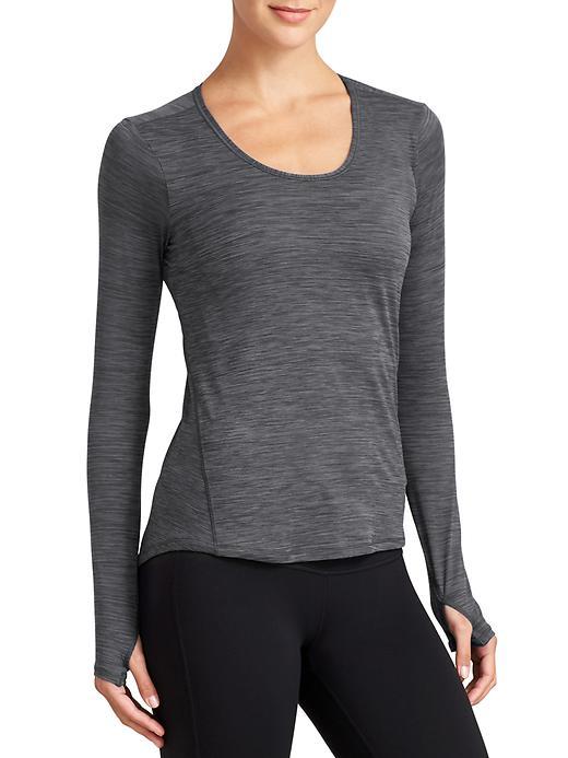 Athleta Womens Shadow Stripe Chi Top Size L Tall - Flint Grey