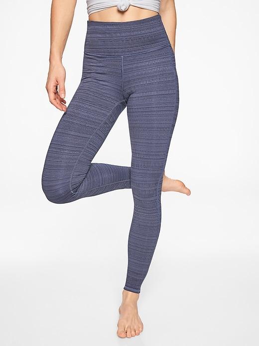 Athleta Womens High Rise Jacquard Chaturanga Tight Navy/ Stormy Sky Size 2x