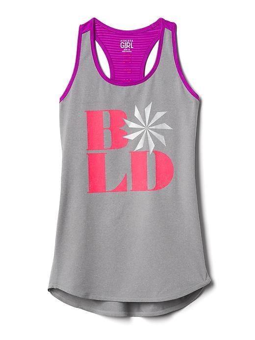 Athleta Graphic Mesh Chi Rules Tank Size L/12 - Cobblestone Grey Heather