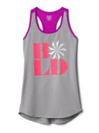 Athleta Graphic Mesh Chi Rules Tank Size L/12 - Cobblestone Grey Heather
