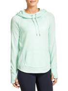 Athleta Womens Techie Sweat Hoodie Size L Tall - Water Blue Heather