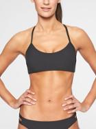 Athleta Womens Malta Rib Pullover Bikini Top Black Size L