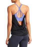 Athleta Womens Full Force Tank Black/baja Blue Size Xl