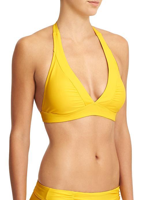 Athleta Womens Shirrendipity Halter Bikini Top Size L - Marigold