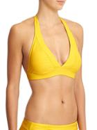 Athleta Womens Shirrendipity Halter Bikini Top Size L - Marigold
