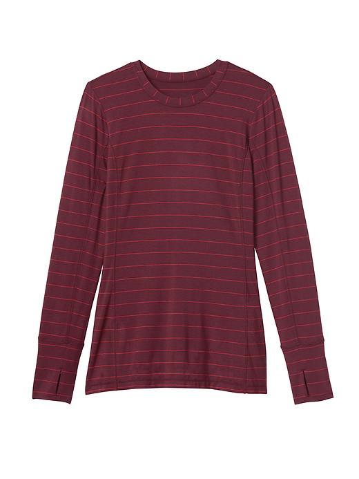Athleta Womens Take The Heat Top Stripe Size M - Chianti/red Delicious