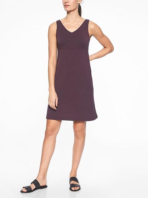 Athleta Womens Santorini V Neck Solid Dress Wild Raisin Size 2x