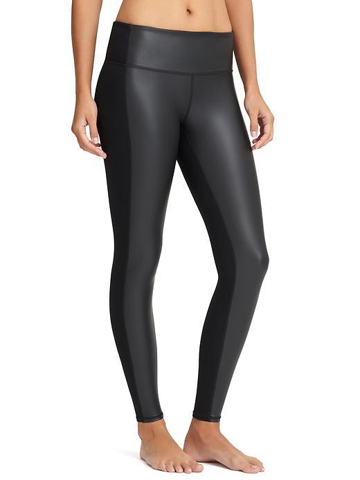 Athleta Womens High Rise Gleam Tight Size L Tall - Black