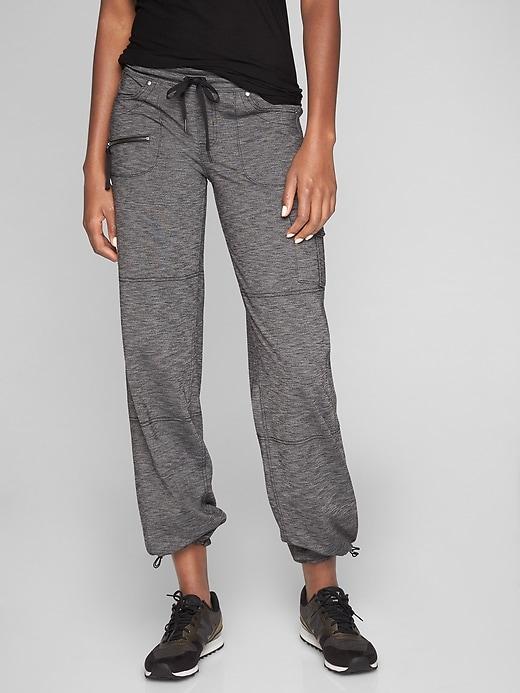 Athleta Womens Bettona Boyfriend Pant Size L Petite - Black Heather