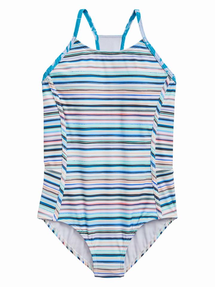 Athleta Girl Tropical Stripe One Piece