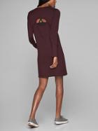 Athleta Womens Crossover Sweatshirt Dress Cassis Size L