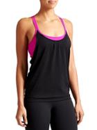Athleta Womens Mesh Energize Tank Size L - Black Heather/hot Pink