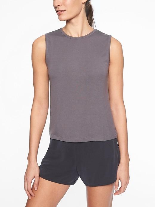 Athleta Womens Revive Crop Tank Silver Bells Size Xs