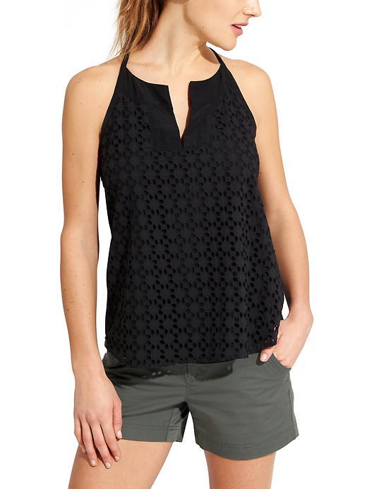 Athleta Womens Eyelet Dunes Tank Size L - Black